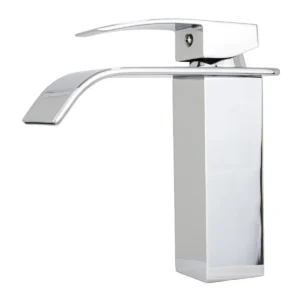 Torneira Monocomando Para Banheiro Cromada com Curva Luxo