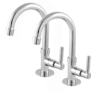 Kit Torneira Banheiro 2 P/ Lavabo Torneira Banheiro Metal