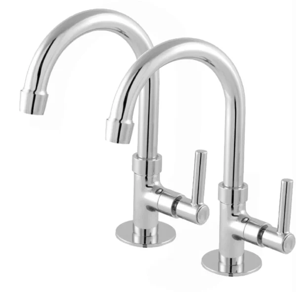 Kit Torneira Banheiro 2 P/ Lavabo Torneira Banheiro Metal